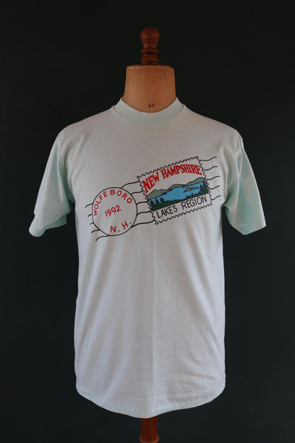 Vintage 1990s tourist t shirt - New Hampshire print - mint green - 41” chest