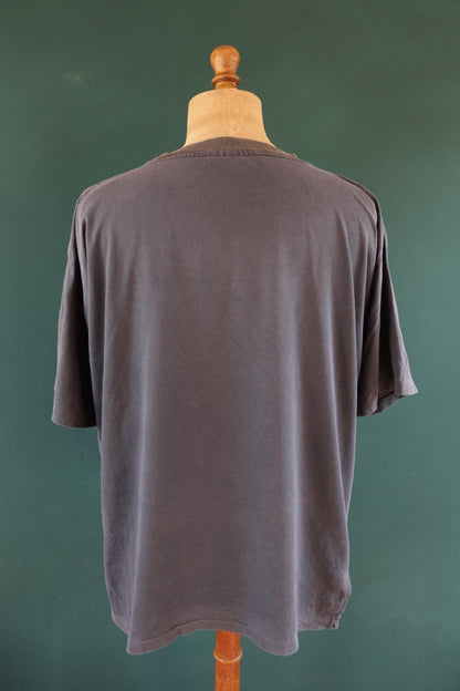 Vintage 1990s oversized t shirt - Calgary Canada - cow skull design - faded black - 48” chest