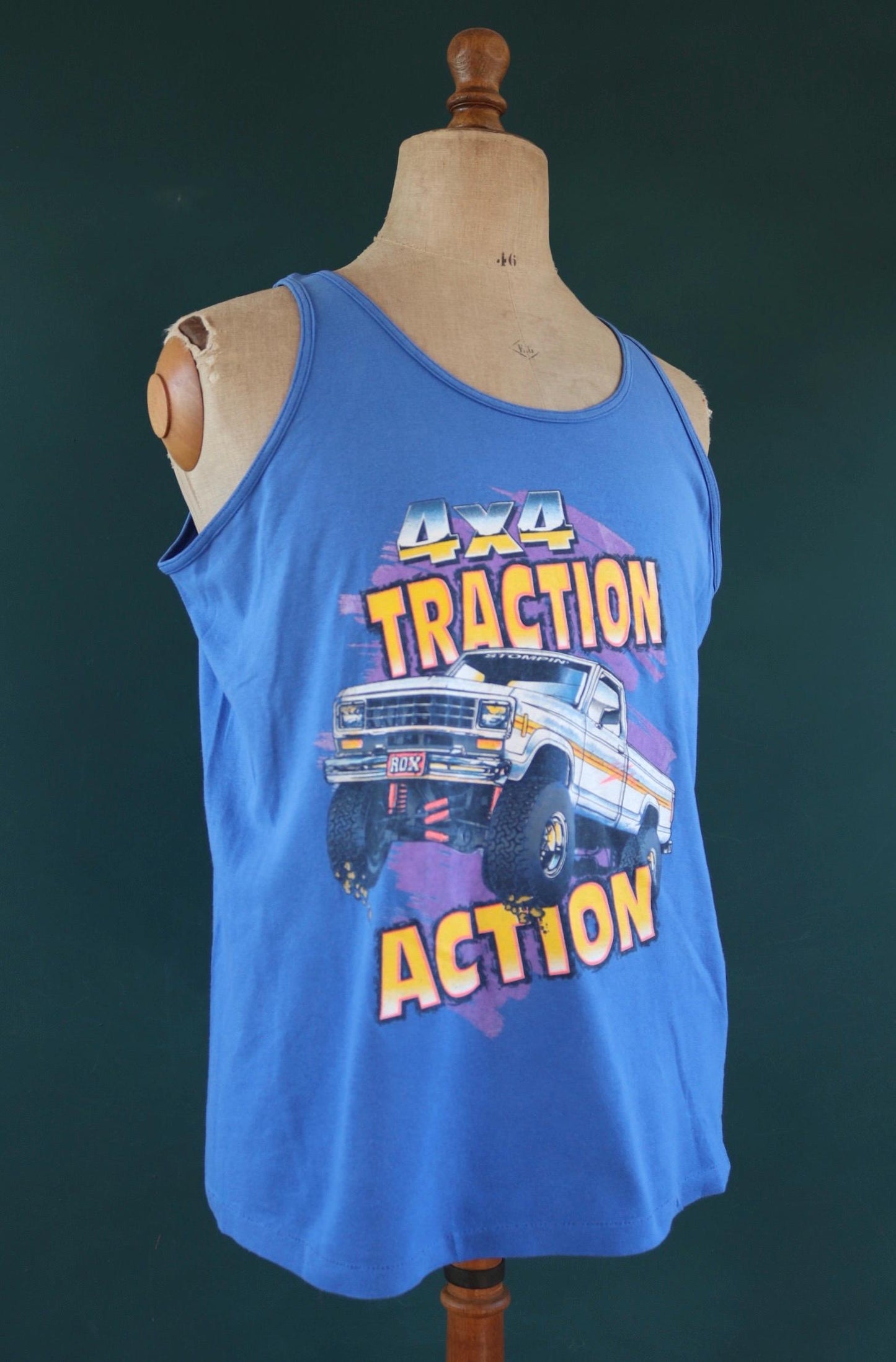 Vintage 1990s monster truck t shirt - vest top - off road design - tourist souvenir singlet - 42” chest