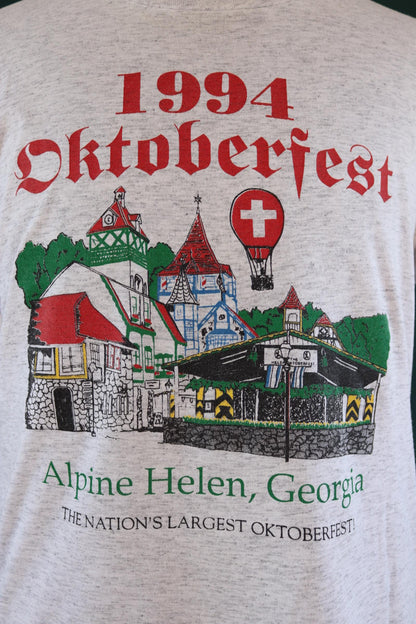 Vintage 1990s Oktobertfest t shirt - Georgia print - grey marl - 42” chest