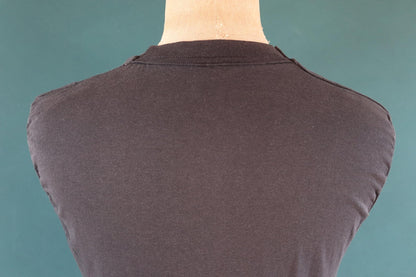 Vintage 1990s faded black pocket t shirt - sleeveless vest top - 38” chest