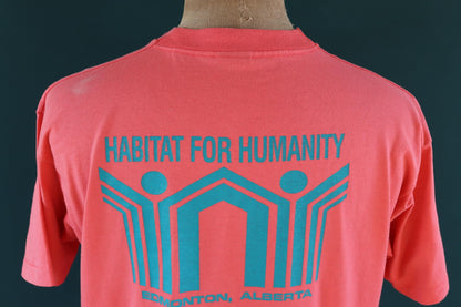 Vintage 1990s t shirt - hammer time print - salmon pink - 44” chest