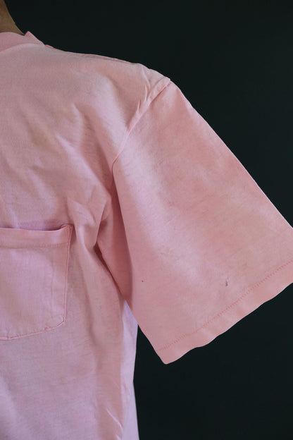 Vintage 1990s firefighter t shirt - pocket tee - Mohave County - pale pink - 44” chest