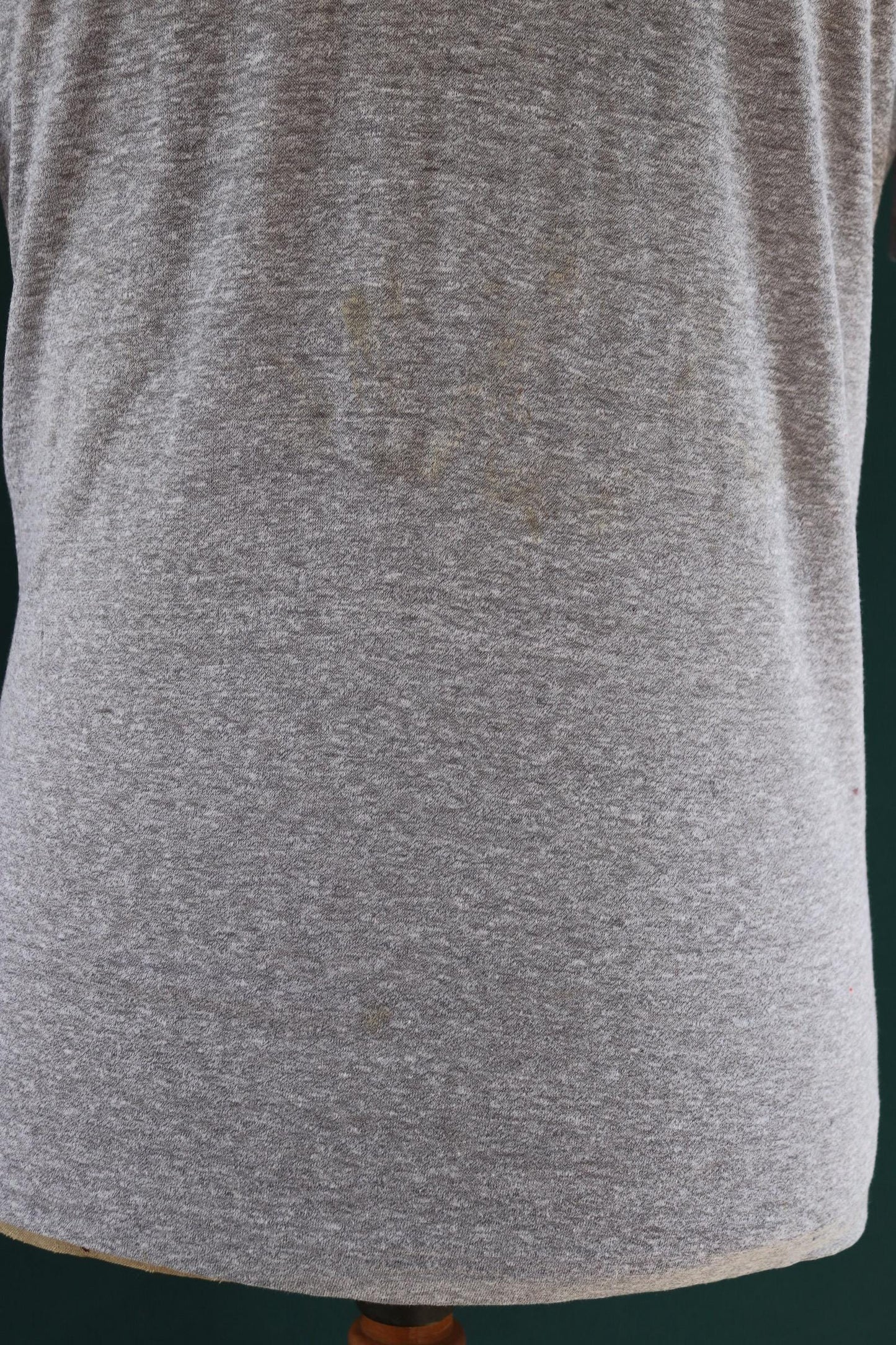 Vintage 1970s 80s grey marl t shirt - geochem crew - water bird print - 41” chest