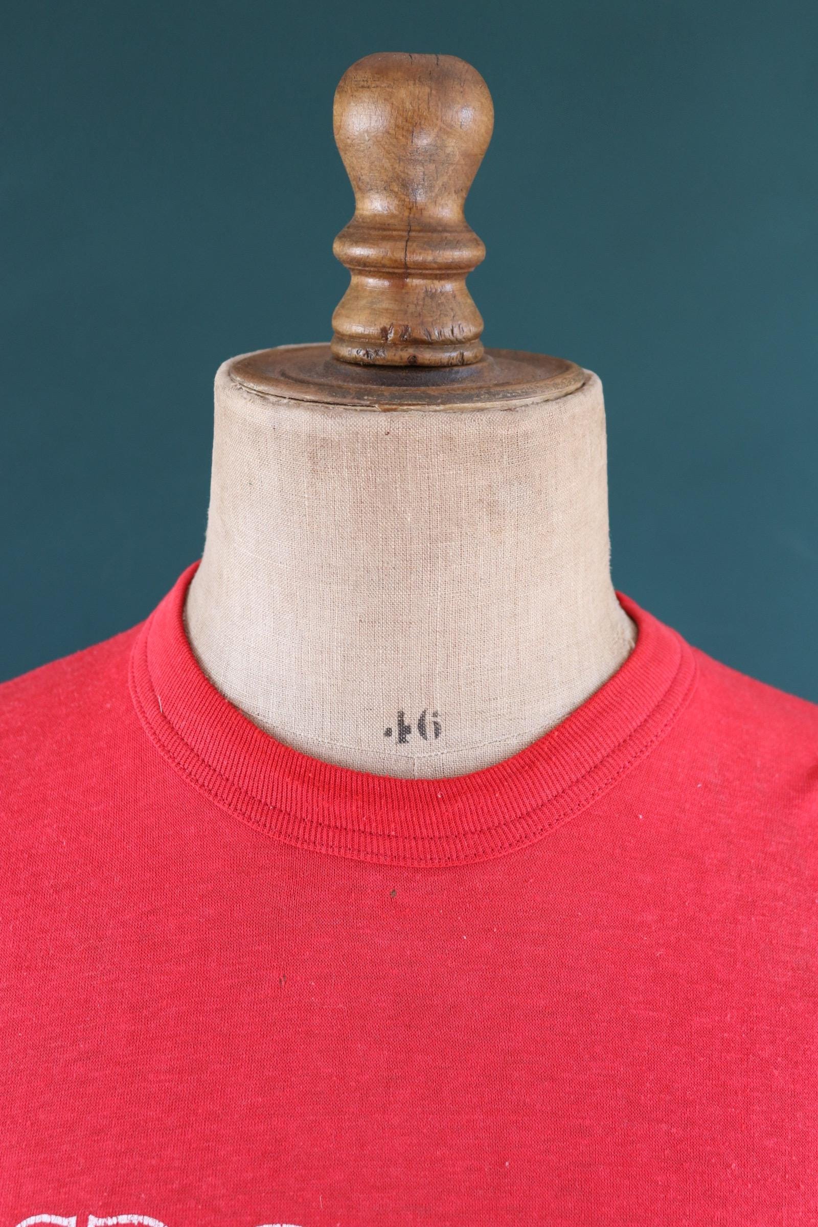 Vintage 1980s Special Olympics volunteer t shirt - Coca Cola print - faded red tee - 36” chest