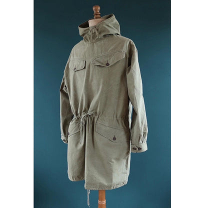 Vintage 1940s French army smock - 1950s military anorak - M47 - 54” chest