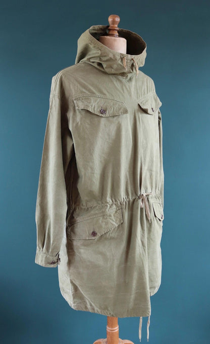Vintage 1940s 50s French army smock - military anorak -M47 - 54” chest - for hiking