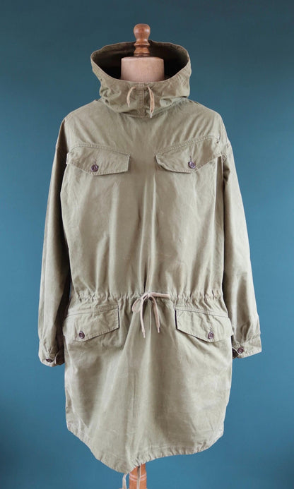 Vintage 1940s 50s French army smock - military anorak -M47 - 54” chest - for hiking