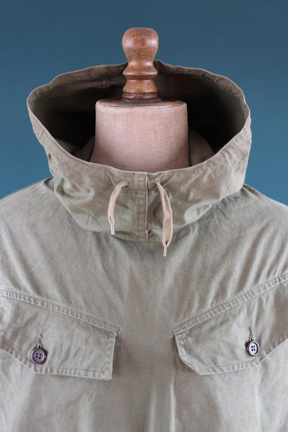 Vintage 1940s 50s French army smock - military anorak -M47 - 54” chest - for hiking