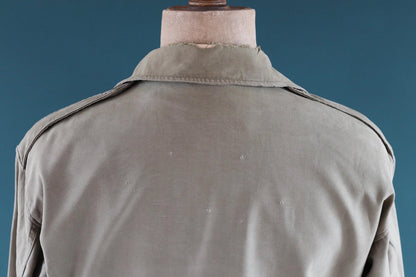 Vintage 1940s US army field jacket - WW2 M43 - green sateen cotton - 46” chest