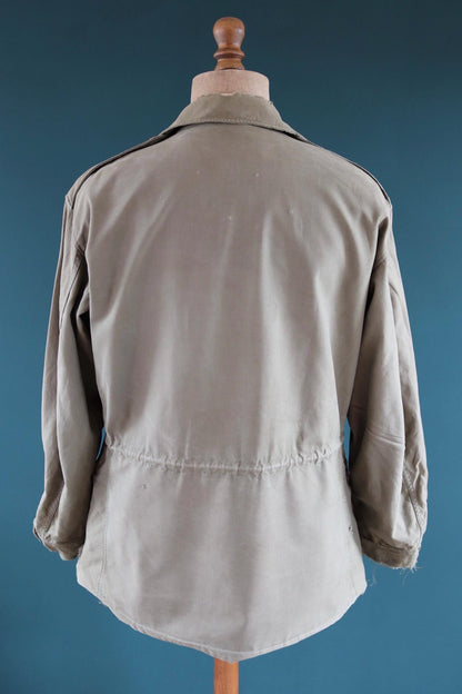 Vintage 1940s US army field jacket - WW2 M43 - green sateen cotton - 46” chest