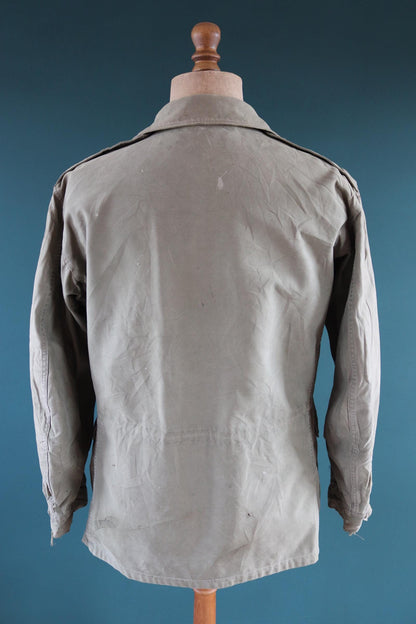 Vintage 1940s US army field jacket - WW2 M43 - green sateen cotton - 43” chest