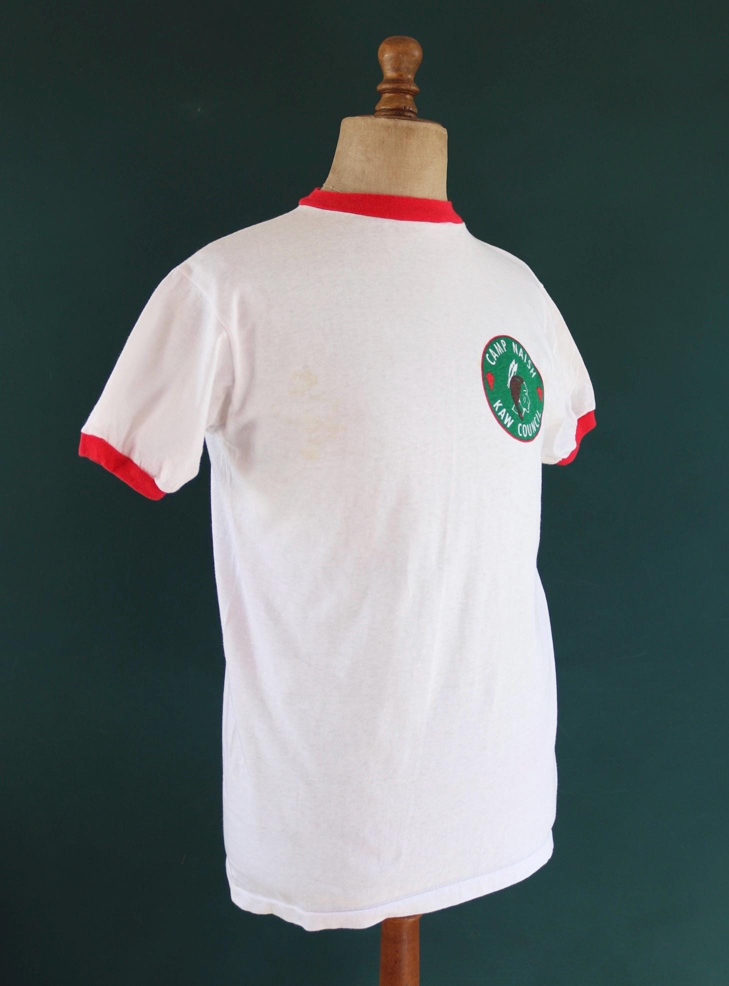 Vintage 1980s 90s Boy Scouts t shirt - BSA print - 42” chest - scout camp - Chief head - ringer tee - made in USA