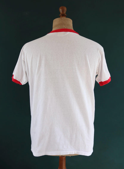 Vintage 1980s 90s Boy Scouts t shirt - BSA print - 42” chest - scout camp - Chief head - ringer tee - made in USA