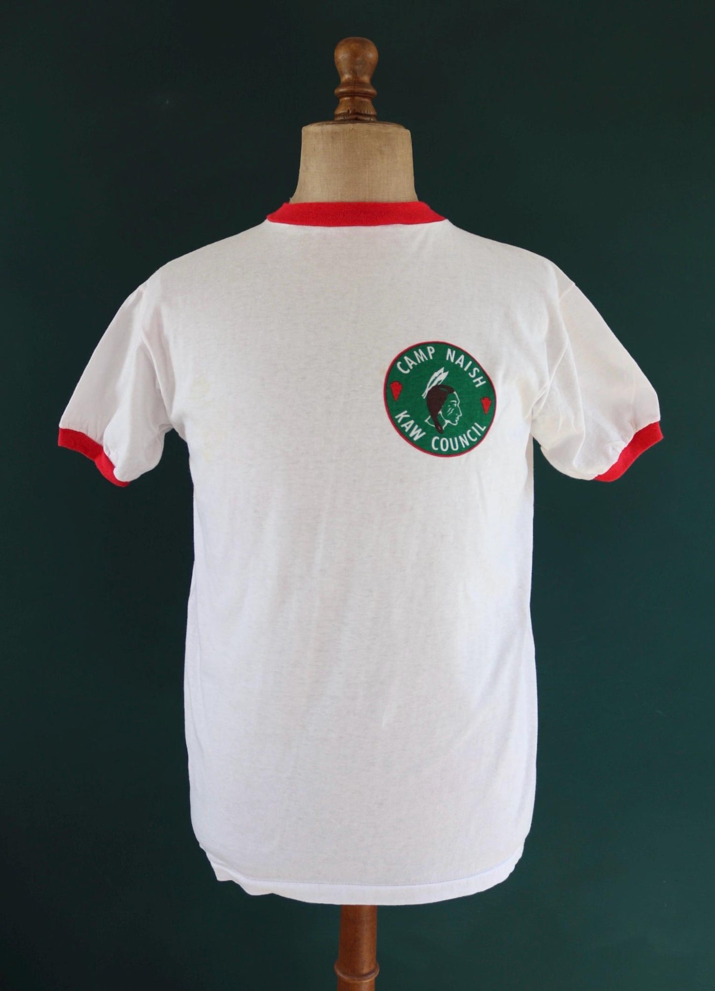 Vintage 1980s 90s Boy Scouts t shirt - BSA print - 42” chest - scout camp - Chief head - ringer tee - made in USA