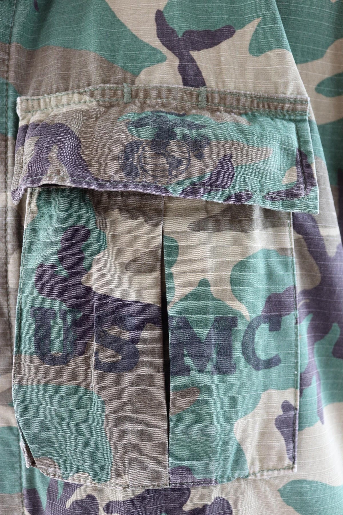 Vintage 1980s USMC camouflage shirt - rip stop - US marine corps - jungle jacket - 47" chest