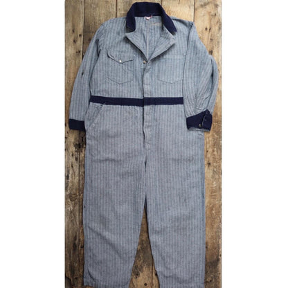 Vintage 1960s workwear coveralls - herringbone denim overalls - 46” x 39” x 32” - mechanic boiler suit - Goodwood outfit