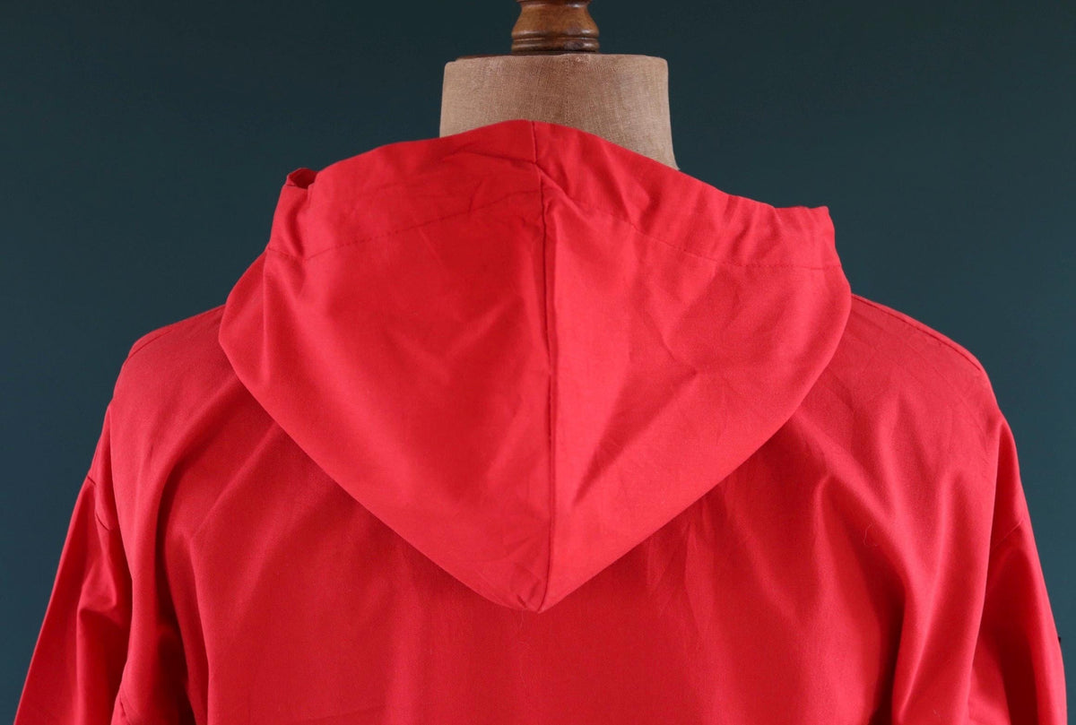 Vintage 1970s red smock - 1980s hiking anorak - 45” chest - for skiing or walking