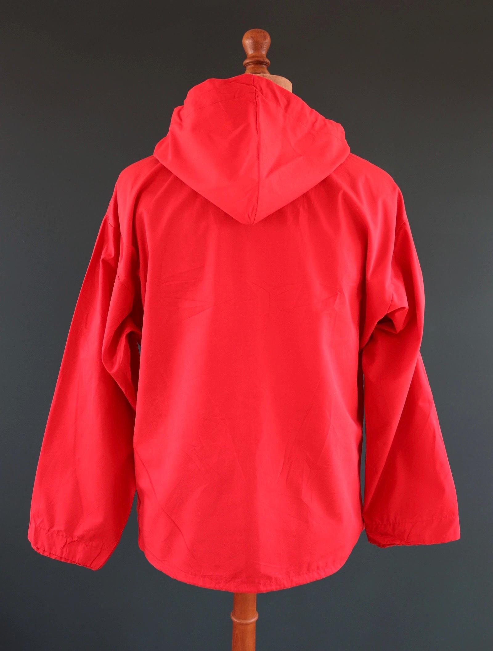 Vintage 1970s 80s red Danish smock - hiking anorak - 45” chest - for skiing or walking