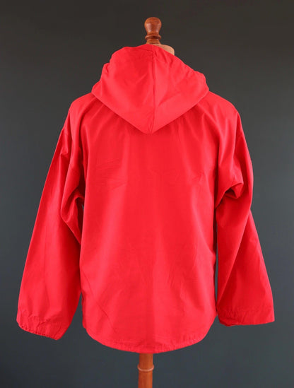 Vintage 1970s 80s red Danish smock - hiking anorak - 45” chest - for skiing or walking