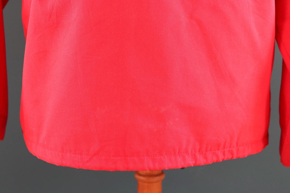 Vintage 1970s red smock - 1980s hiking anorak - 45” chest - for skiing or walking