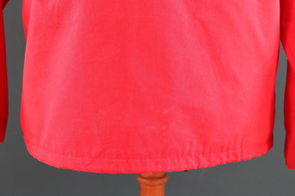 Vintage 1970s red smock - 1980s hiking anorak - 45” chest - for skiing or walking