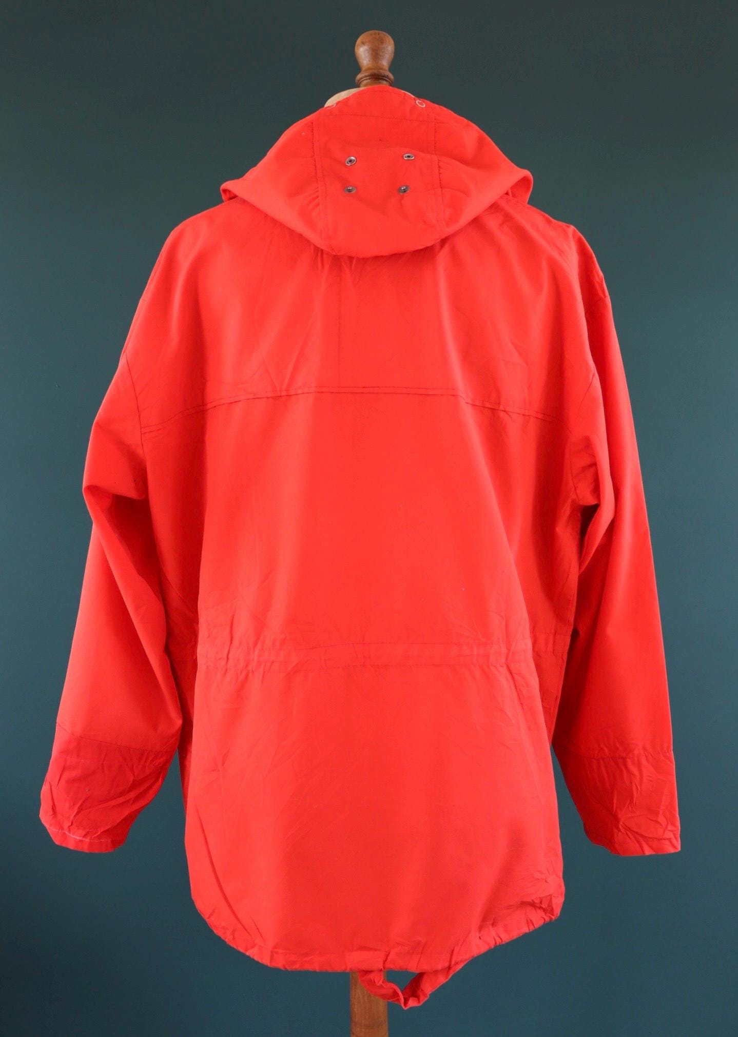 Vintage 1980s red Norwegian smock - hiking anorak - 53” chest - for walking or skiing