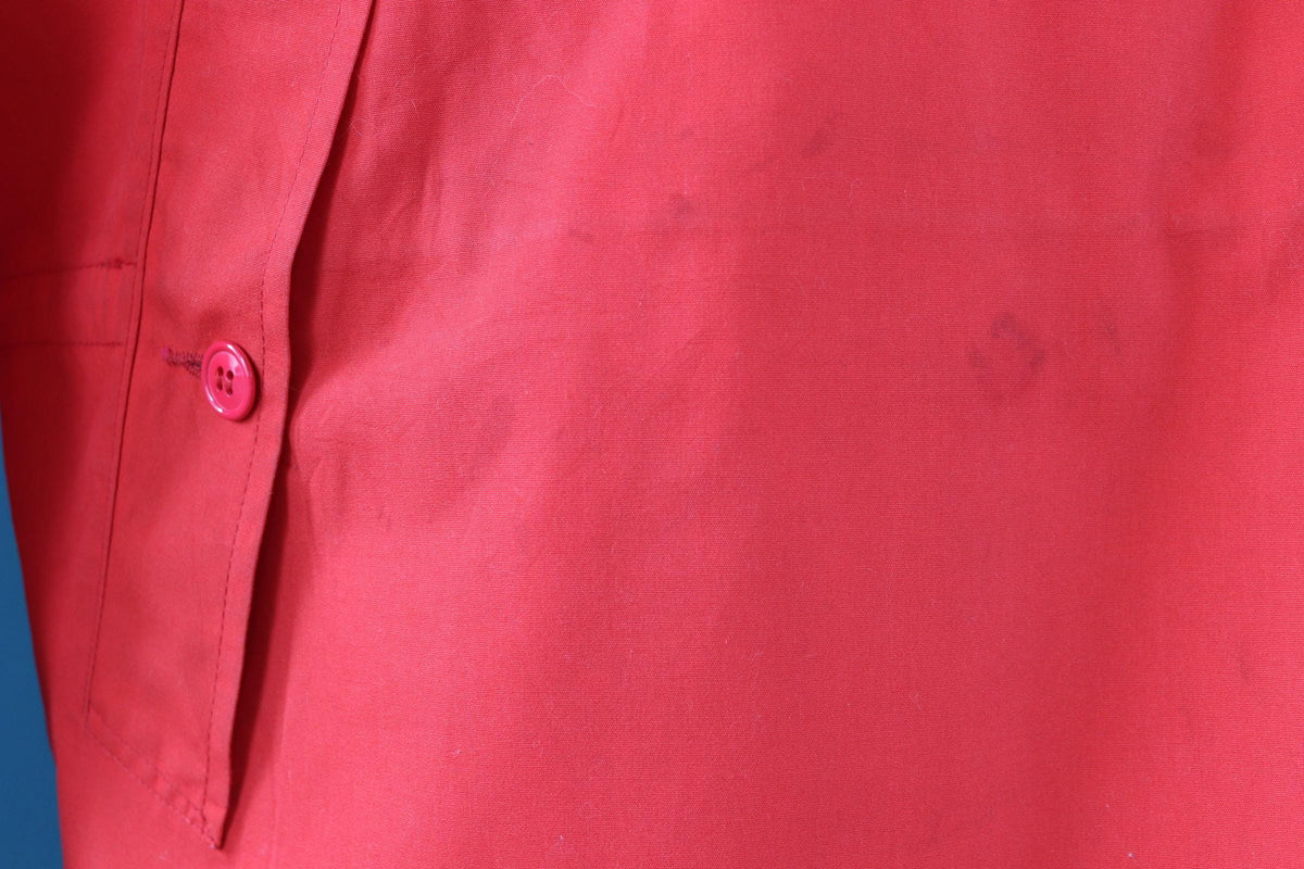 Vintage 1980s red Norwegian smock - hiking anorak - 53” chest - for walking or skiing