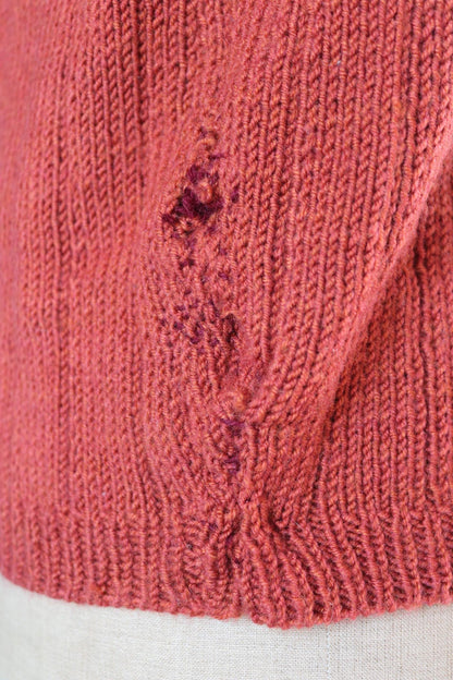 Vintage 1950s 60s French hand knitted sweater - handmade jumper - darned knitwear - 40” chest