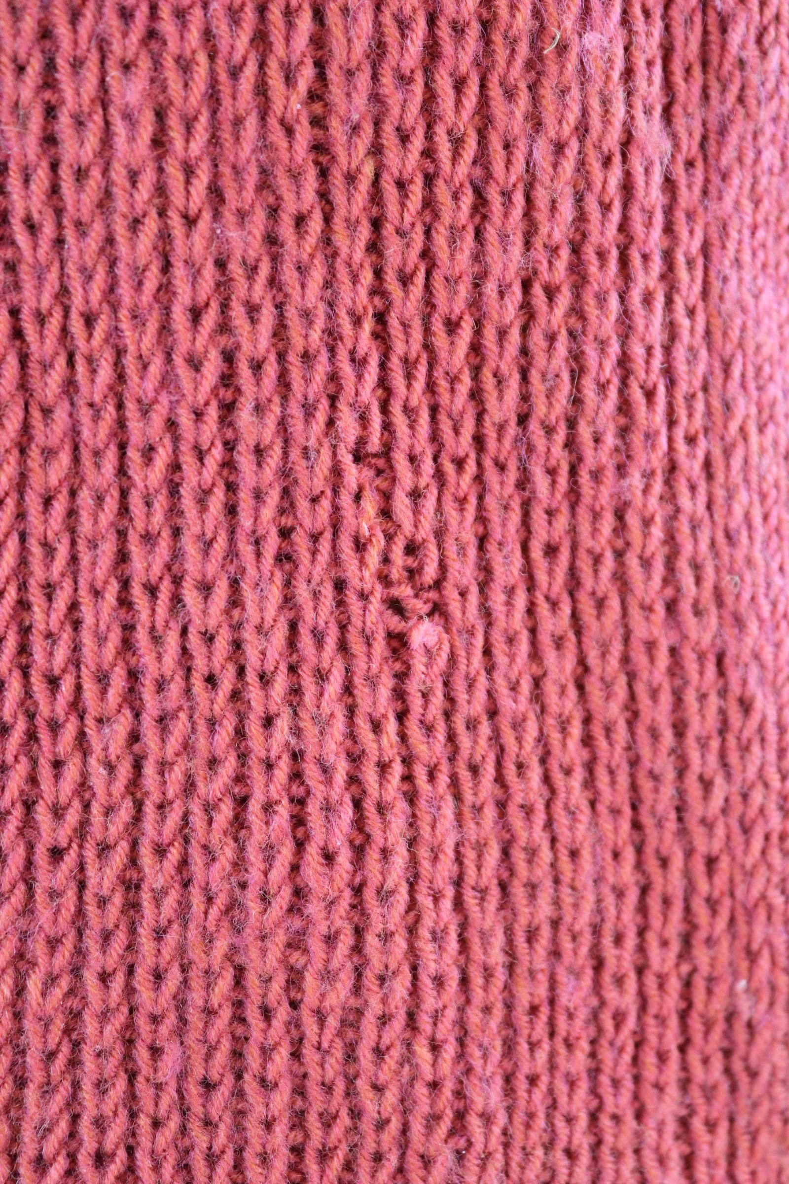 Vintage 1950s 60s French hand knitted sweater - handmade jumper - darned knitwear - 40” chest