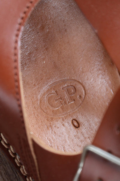 Vintage 1970s handmade brown leather sandals - t bar - deadstock Swedish shoes - size UK 7 EUR 40