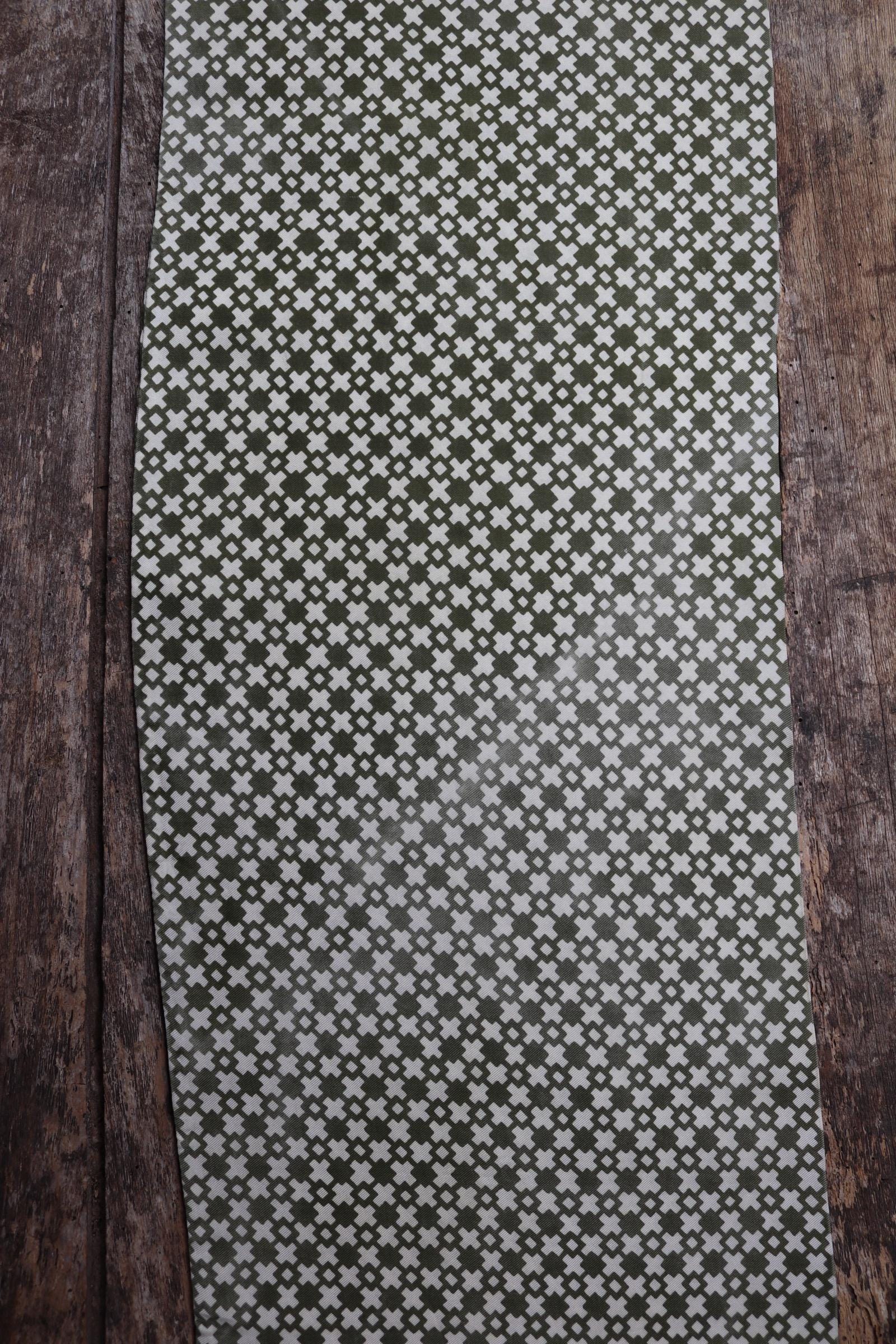 Vintage mens neck scarf - green and cream - mod style - Goodwood festival - wedding attire