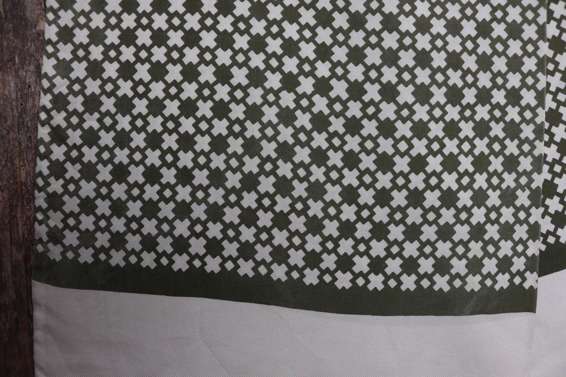 Vintage mens neck scarf - green and cream - mod style - Goodwood festival - wedding attire