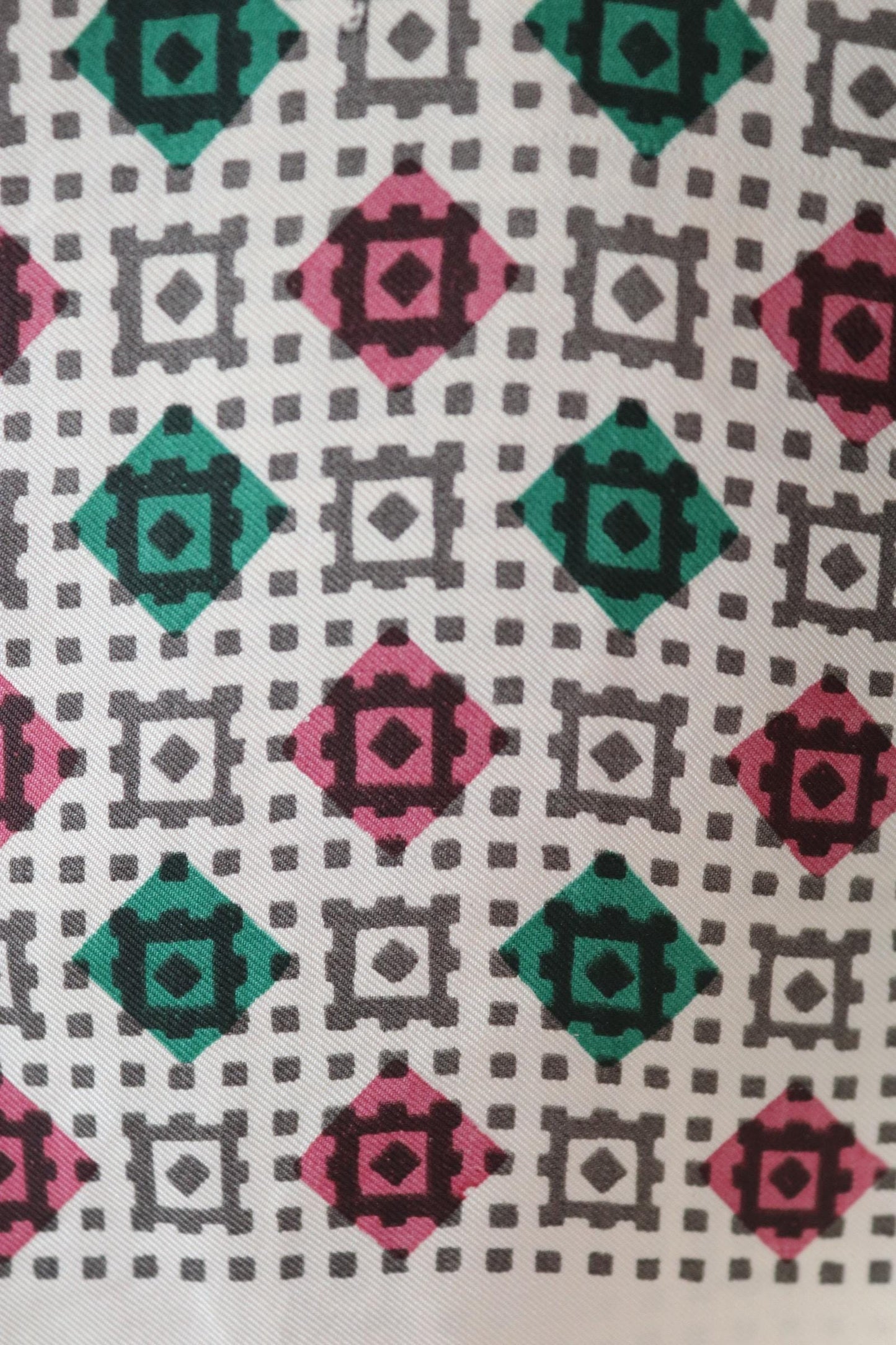 Vintage mens neck scarf - pink and green - mod style - Goodwood festival - wedding attire