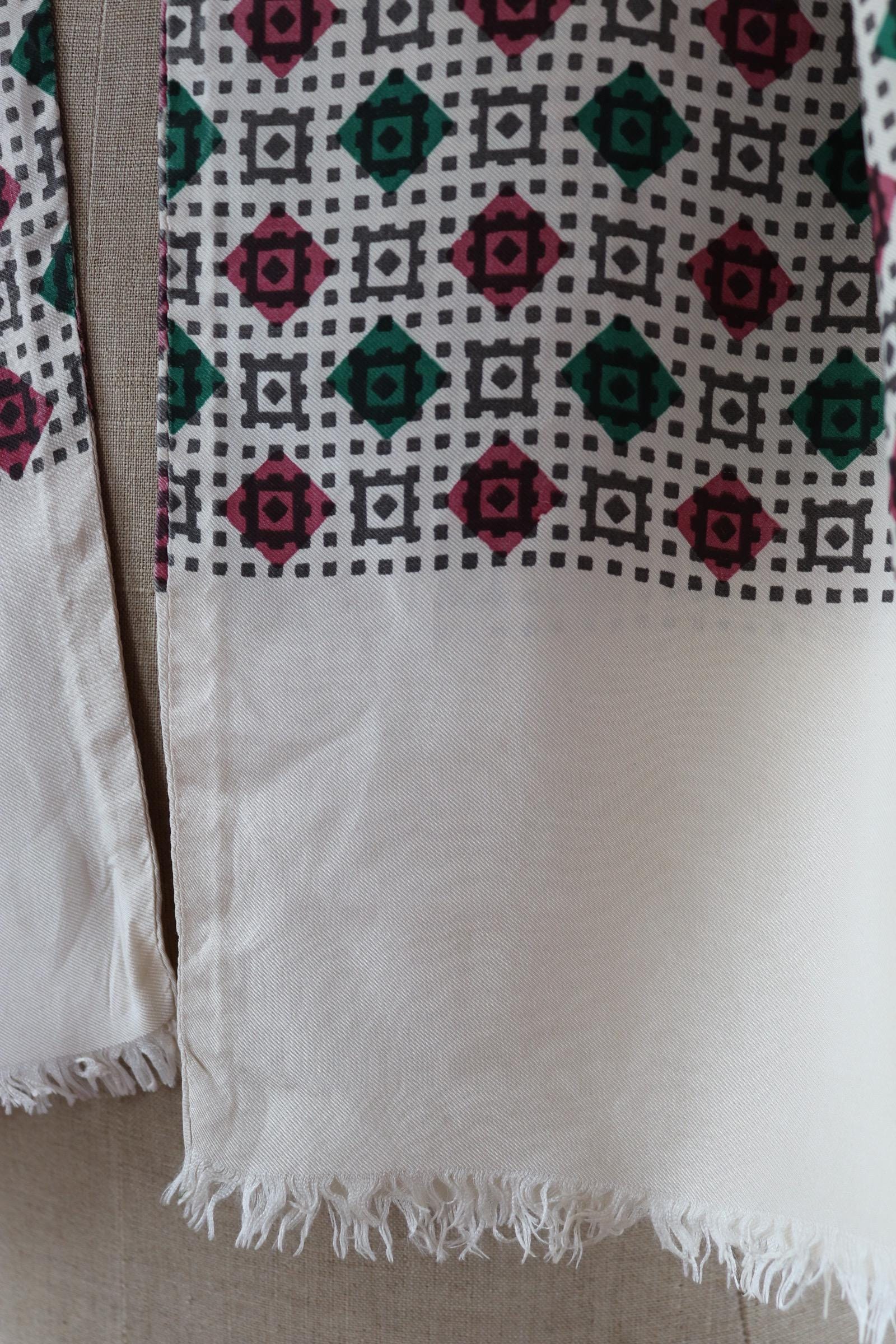 Vintage mens neck scarf - pink and green - mod style - Goodwood festival - wedding attire