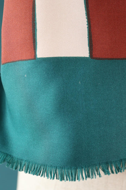 Vintage mens neck scarf - green and red - mod style - Goodwood festival - wedding attire
