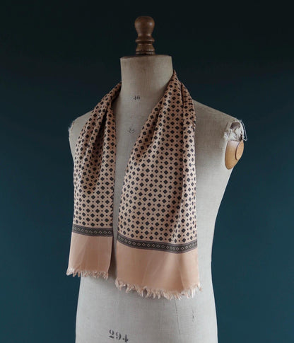 Vintage mens neck scarf - green and peach - mod style - Goodwood festival - wedding attire