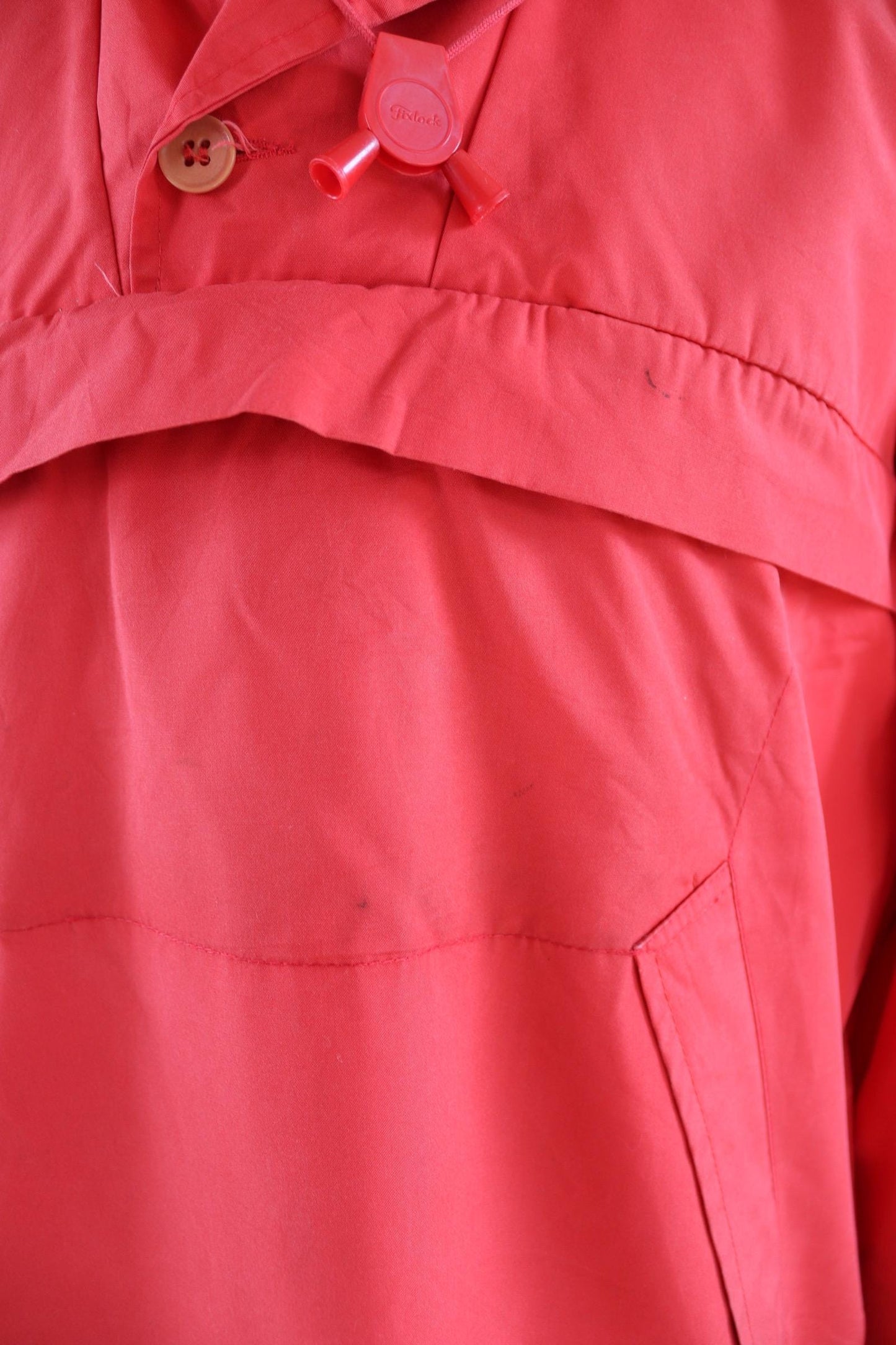 Vintage 1970s 80s red Norwegian smock - hiking anorak - 48” chest