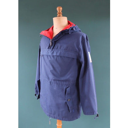 Vintage 1970s 80s blue Norwegian smock - skiing anorak - 44” chest