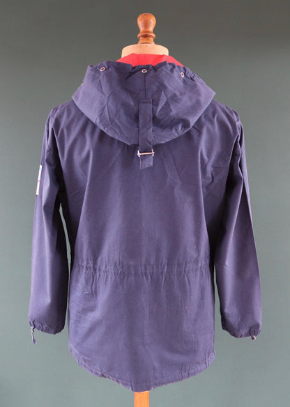 Vintage 1970s 80s blue Norwegian smock - skiing anorak - 44” chest