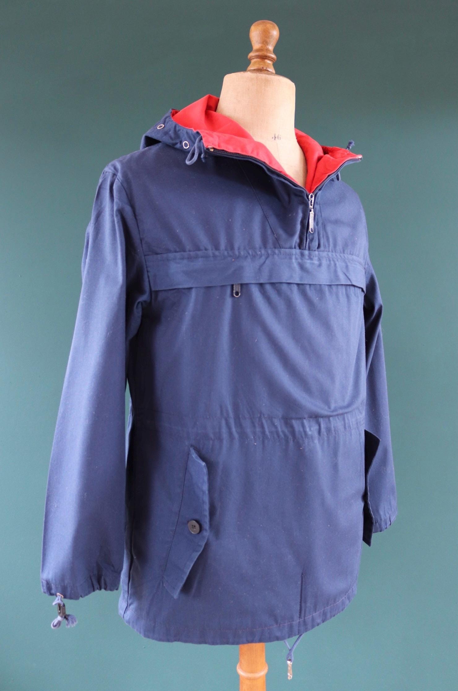 Vintage 1970s 80s blue Norwegian smock - skiing anorak - 44” chest