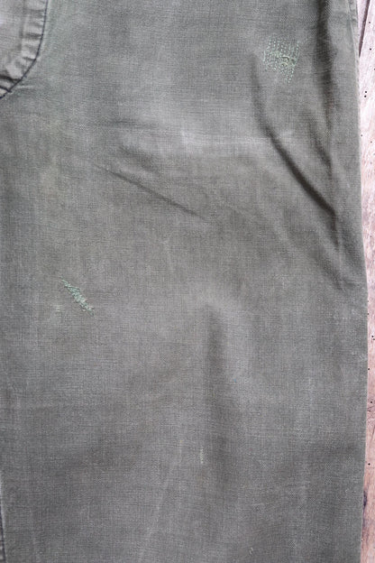 Vintage 1940s 50s Swedish army trousers - military workwear - cotton twill buckle back pants - utility field chore - 34” x 30”