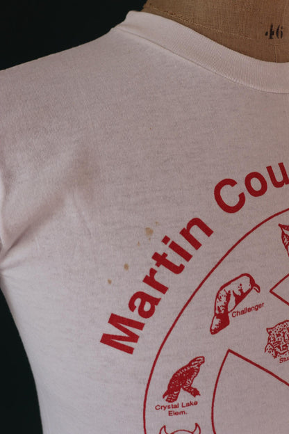 Vintage 1980s 90s anti drugs t shirt - school logo print - 36” chest