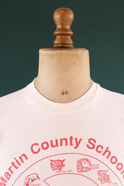 Vintage 1980s 90s anti drugs t shirt - school logo print - 36” chest