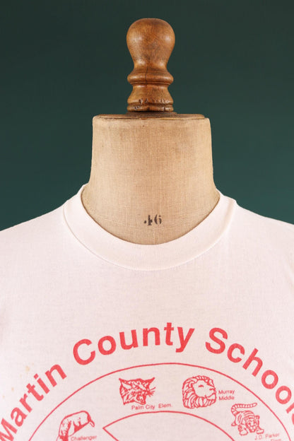 Vintage 1980s 90s anti drugs t shirt - school logo print - 36” chest