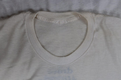 Vintage 1980s NYC white t shirt - single stitch - car dealership tee - Renault car print - 42” chest