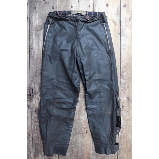 Vintage 1950s Barbour International Suit trousers - waxed cotton - 30" x 27" - Newey press studs - for motorcycle riding - dispatch rider