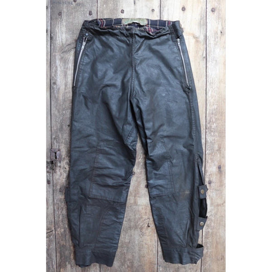 Vintage 1950s Barbour International Suit trousers - waxed cotton - 30" x 27" - Newey press studs - for motorcycle riding - dispatch rider