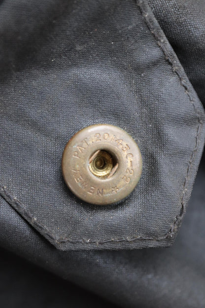 Vintage 1950s Barbour International Suit trousers - waxed cotton - 30" x 27" - Newey press studs - for motorcycle riding - dispatch rider
