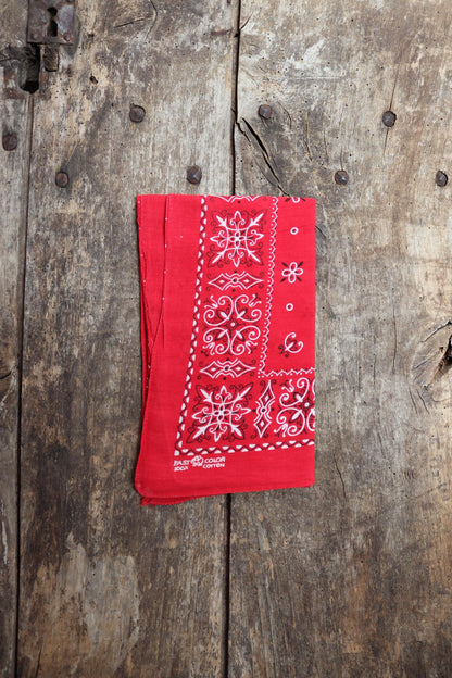 Vintage 1960s bandana - trunk up Elephant brand - colourfast cotton pocket square - squash blossom neckerchief - Davis and Catterall